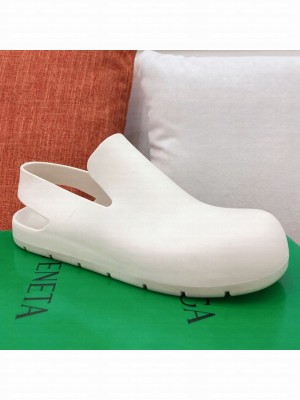 Bottega Veneta Rubber Puddle Slingback Flat Shoe White  2021 Collection
