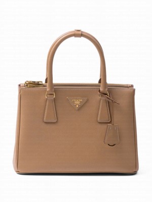 Prada Medium Prada Galleria Saffiano Leather Bag 1BA863 Coffee