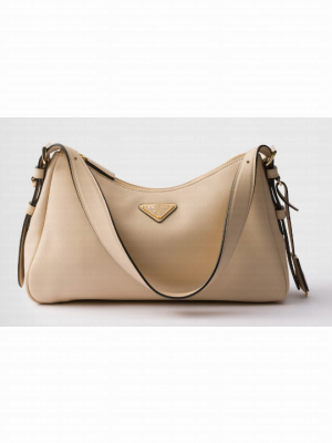 Prada Aimee medium leather shoulder bag 1BC229 Travertine