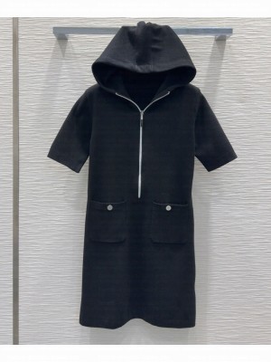 Chanel Women's Half Zip Dress Black