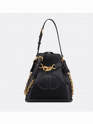 MEDIUM CEST DIOR BAG CD-Embossed Calfskin M2271UBHA black