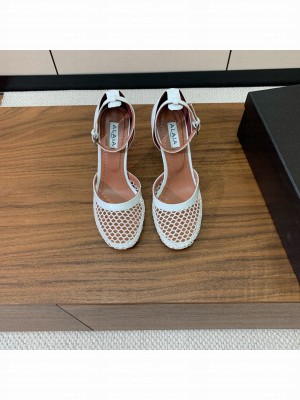 Alaïa HIGH FISHNET PUMPS WHITE