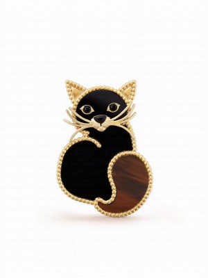 Van Cleef & Arpels Women's Lucky Animals Cat Clip Black