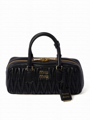 Miumiu Arcadie Matelasse Nappa Leather Bag Black