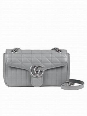 Gucci GG Marmont Small Shoulder Bag 443497 Gray