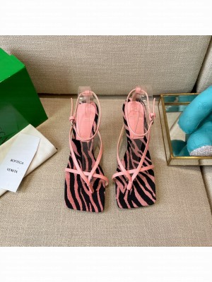 Bottega Veneta Stretch Striped Insole Sandals 9cm Pink/Zebra Spring/Summer 2022 Collection