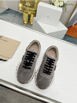 Brunello Cucinell Suede and techno fabric runners sneakers 02
