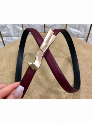 Dior Width 1.5cm Bow Buckle Belt Burgundy