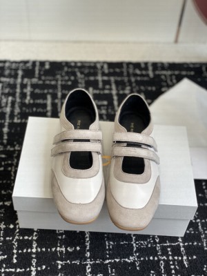 The Row German Training Shoes in Suede & Leather Grey