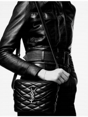 SAINT LAUREN JUNE BOX BAG IN QUILTED LAMBSKIN 7100801 NOIR