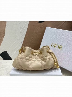 SMALL DIOR AMMI BAG Sand Pink Supple Macrocannage Lambskin M22567F