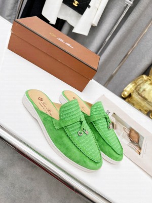Loro Piana Sprightly Charms Walk Loafers 2022 Collection,Green