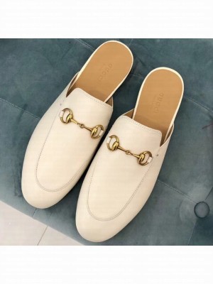 Gucci Women's Princetown Horsebit Slipper Leather White