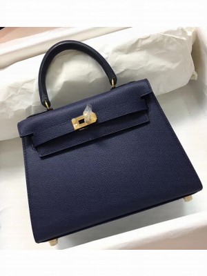 Hermes Kelly Mini 20 Original Epsom Handbag Blue Saphir