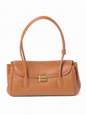 Miumiu Leather Shoulder Bag Coffee