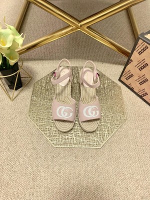 Gucci GG  Wedge Sandals Pink 2021 Collection