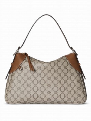 Gucci GG Emblem Medium Shoulder Bag 815217 Coffee