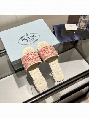 Prada Fabric Flat Slide Sandals 02 2022 Collection