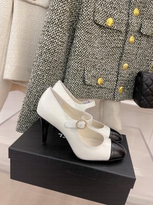 Chanel Heel 85mm Mary Janes Pumps White Spring 2022 Collection