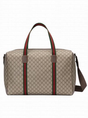 Gucci Maxi Duffle Bag With Web 760152 Dark Coffee