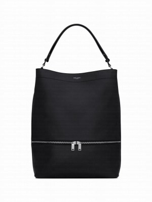 Saint Laurent Leather Zip-Detail Tote Bag 797748 Black