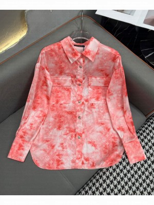 Louis Vuitton Women's Monogram Pattern Shirt Red