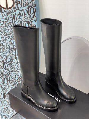 Chanel Calfskin Long Boots 2021 Collection, Black 022