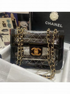 Chanel PVC Leather Shoulder Bag A5030 Black