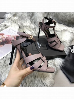 Saint Laurent YSL Metallic Calfskin High-Heel Sandals 10cm Purple 021 2021 Collection
