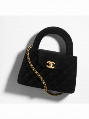 Chanel MINI SHOPPING BAG Velvet & Gold-Tone Metal AS4416 Black
