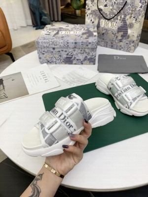 Dior D-Wander Flat Strap Sandals Grey 2021 Collection