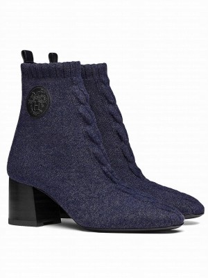 Hermes Women's Volver 60 Ankle Boot Dark Blue