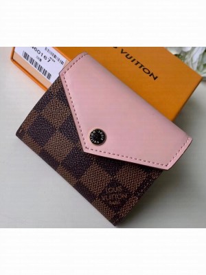 Louis Vuitton Damier Ebene Canvas Zoé Wallet N60167 Rose Ballerine 2019