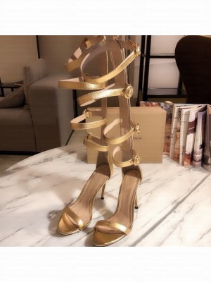 Gianvito Rossi classic gladiator Heel 10.5 CM Leather straps gold buckles Boot Spring/Summer 2021 Collection Gold