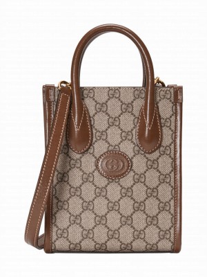 Gucci Mini tote bag with Interlocking G 671623 Coffee