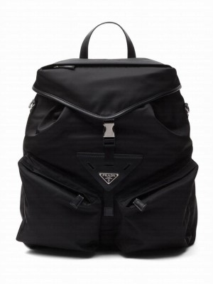 Prada Re-Nylon And Leather Backpack 2VZ108 Black