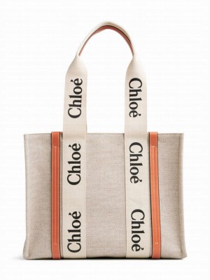 Chloe Medium Woody Tote Bag Orange