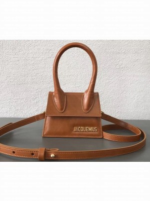 Jacquemus Leather Le Chiquito Micro Bag Browm