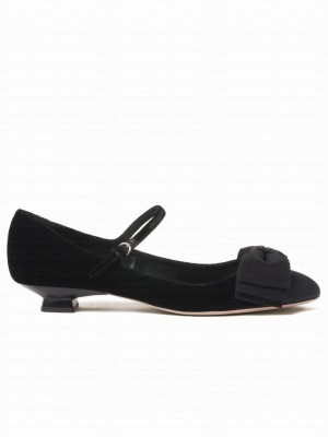Miumiu Women's Velvet And Grosgrain Pumps Black