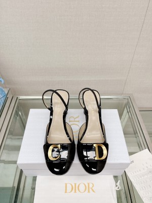 Dior C'est Dior Slingback Pumps 8cm in Patent Calfskin 2023 Black