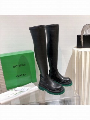 Bottega Veneta Calfskin elastic Long Boots Black/transparent 2021 Collection