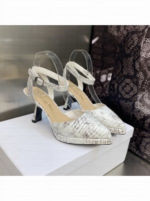 Dior Pumps 8cm in lizard Embossed Leather 2023 White