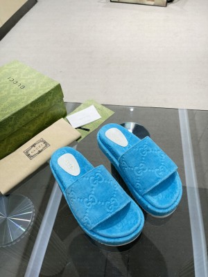 GUCCI Women's GG platform sandal Cotton Sponge 2022 Collection,Sky Blue