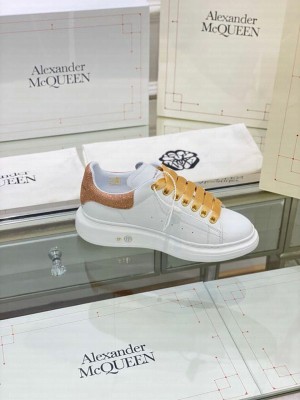 Alexander McQueen Oversized Platform Lace Up Creeper Sneakers Spring/Summer 2020 Collection, Glitter Gold