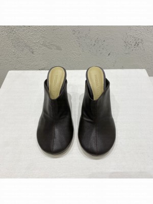 BOTTEGA VENETA Lambskin High Heel Mules 9.5cm Coffee 2022 Collection