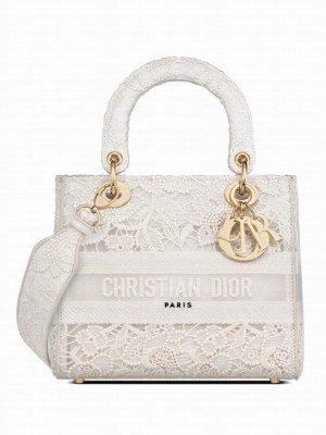Christian Dior Medium Lady D-Lite Bag White