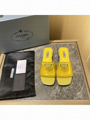 Prada Plexiglas Sandals Slides Flats 2022 Collection,Yellow