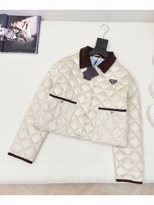 Prada Women's Short Down Jacket Cream