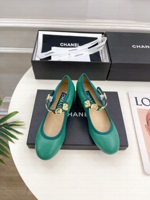 Chanel Mary Janes Lambskin 5.5cm Pump Green