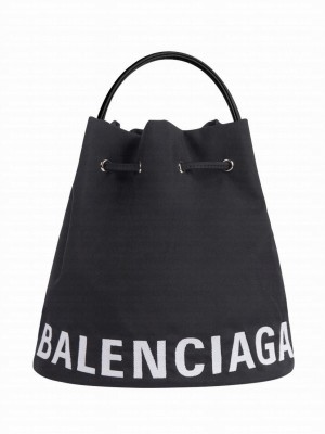 Balenciaga Wheel XS Drawstring Bucket Black